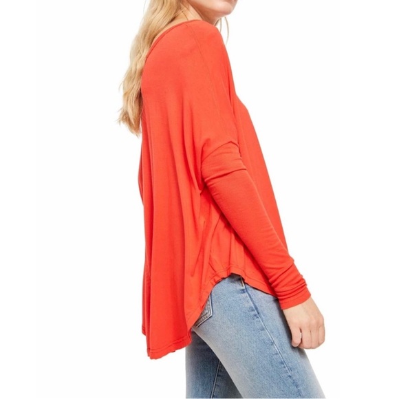 Free People Love Glare Orange Moonshine Long Sleeve Top - Picture 3 of 8